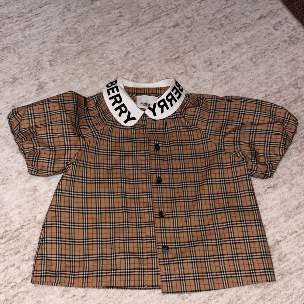 Burberry Kids Brown Plaid Button Down Shirt
